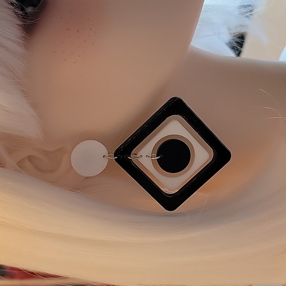 Charming Charlie Jewelry - Black and white acrylic earrings